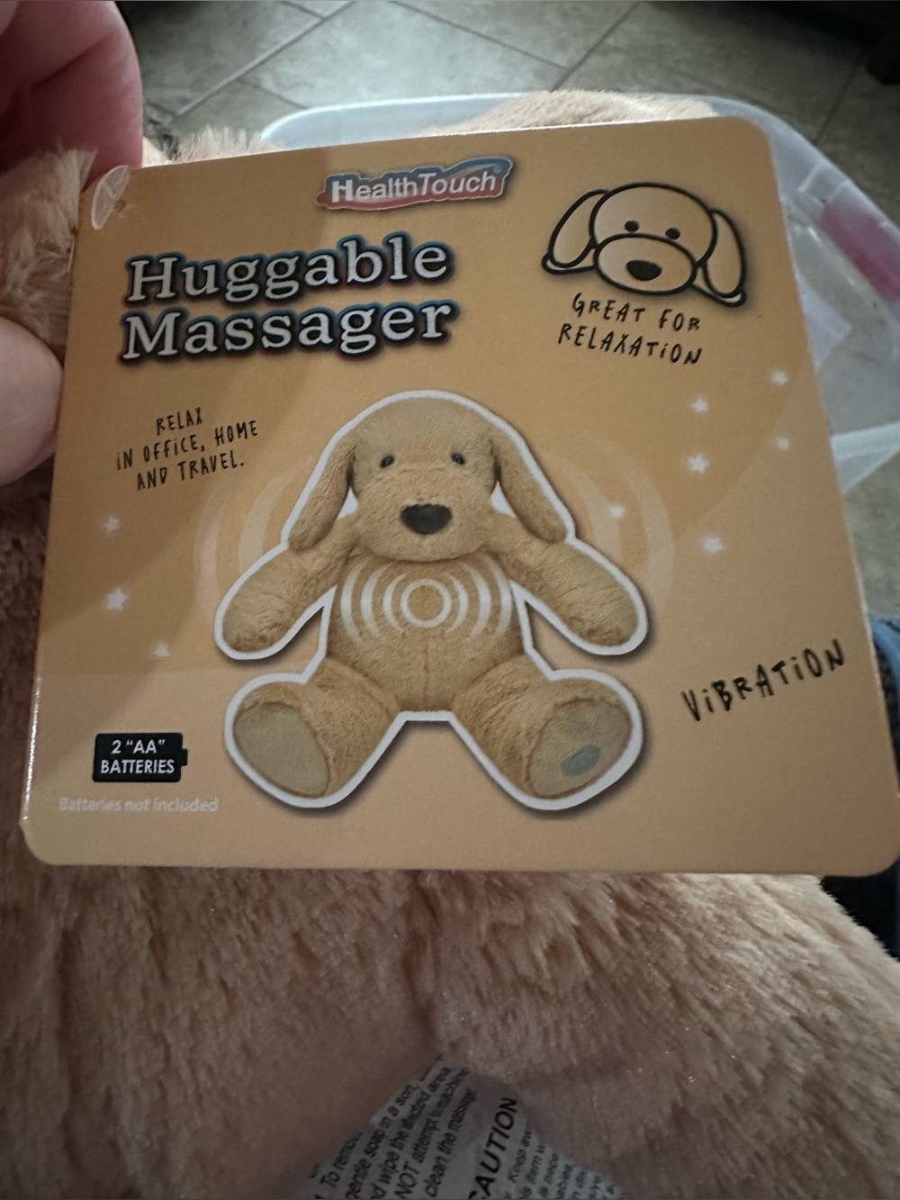 HealthTouch Huggable Massager Plush Dog - Tan